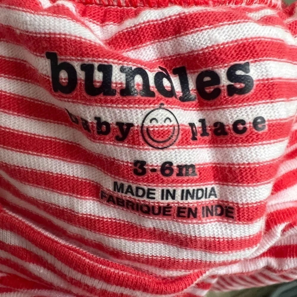 The Children’s Place 3-6M Red and White Striped Girls Onesie Tank Top